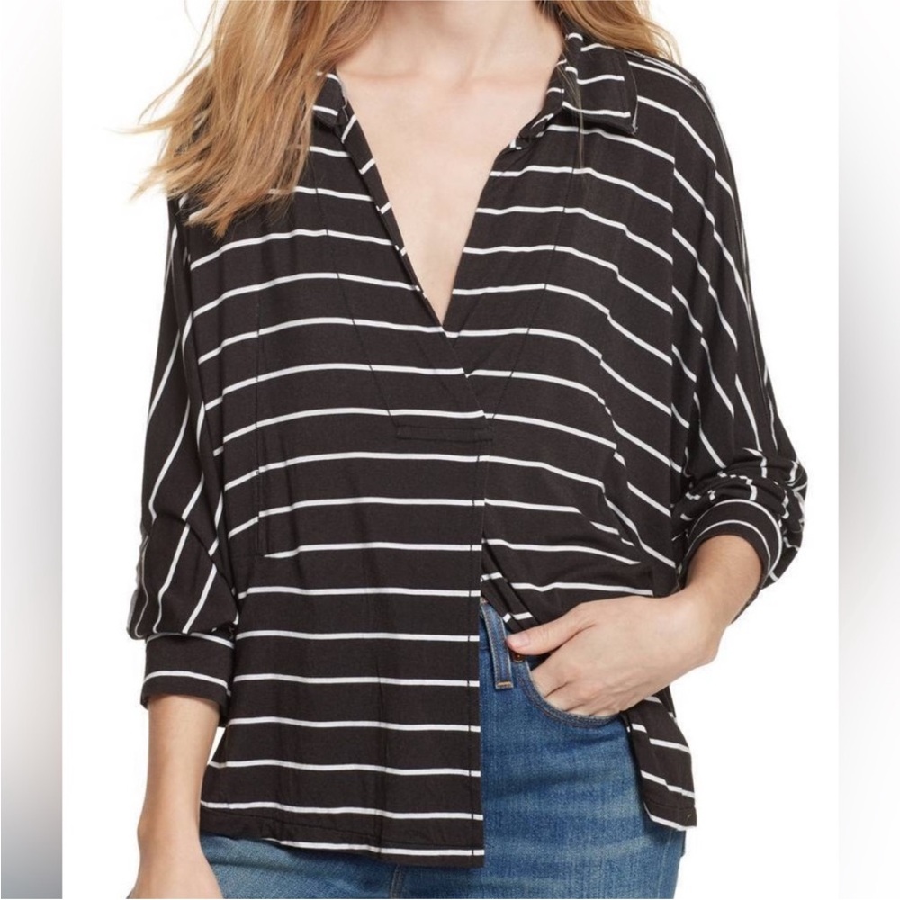 Free People womans Can’t Fool Me button down soft top oversized size S